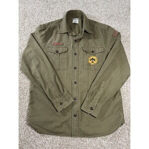 Ruffian For Threads And Heirs Mens Moss Green 2 Front Pocket Button Top Size M